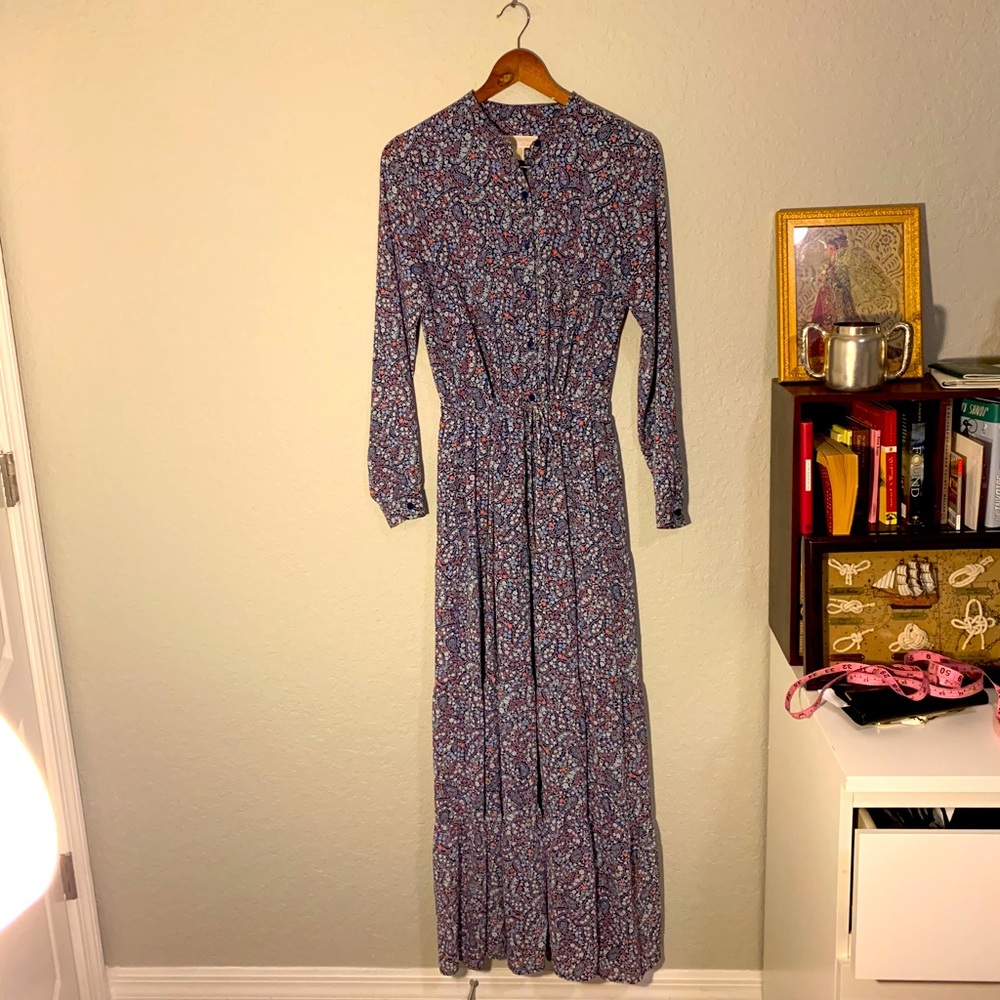 Michael Kors maxi paisley button up dress